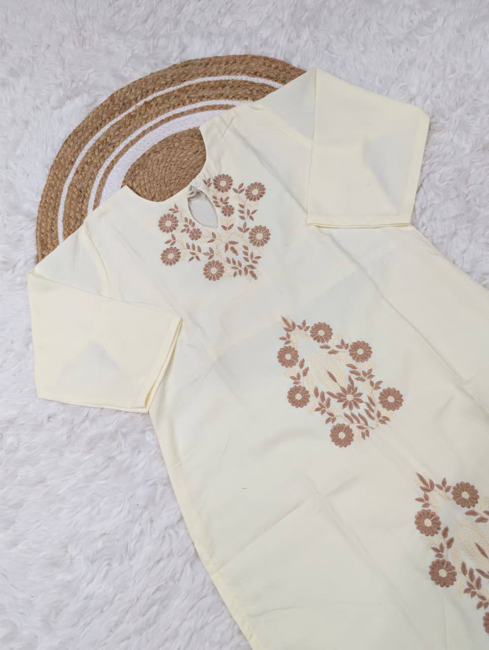 Pure Viscose Rayon Slub Kurta Set – Sequins Embroidery with Soft Organza Dupatta