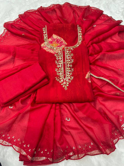 Premium Heavy Model Print Top, Reyon Cotton Bottom & Chanderi Dupatta