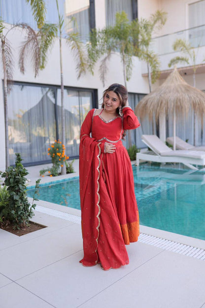 Premium Mul Chanderi Kurti, Roman Silk Pant & Chanderi Dupatta Set
