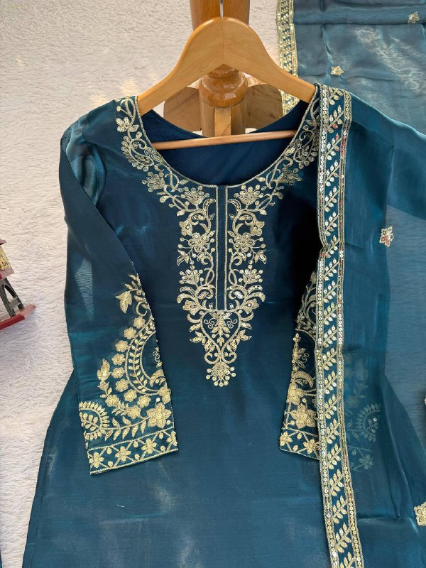 Premium JMC Silk Top, Plazzo & Dupatta Set