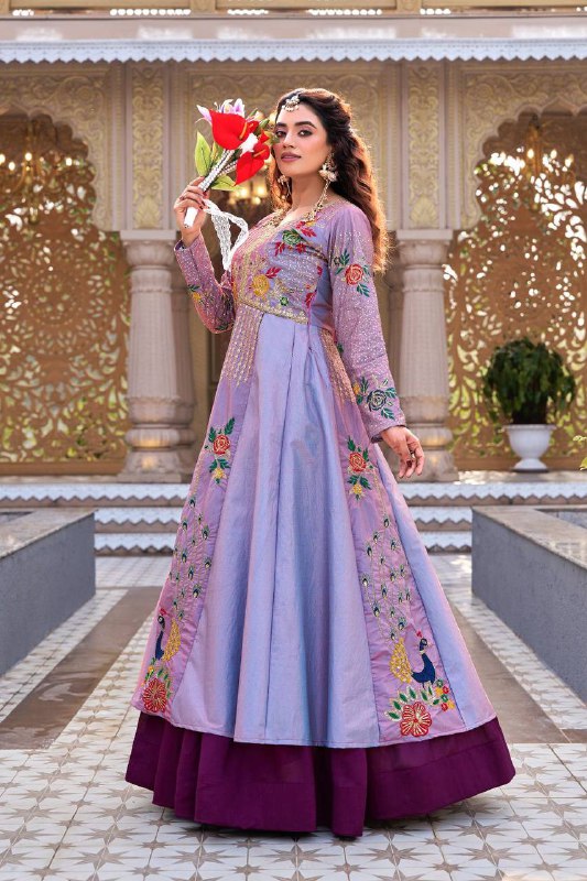Premium Satin Silk Lehenga Choli Set – Sequins & Thread Embroidery Work
