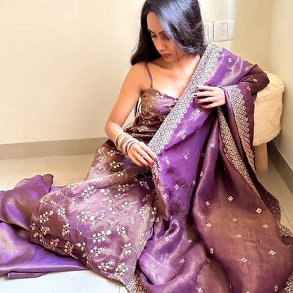 Premium Jimmy Choo Organza Top, Pant & Dupatta Set