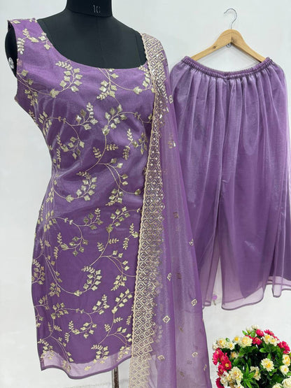 Premium Jimmy Choo Organza Top, Pant & Dupatta Set