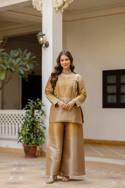 Premium Banarasi Viscose Co‑Ord Set – Heavy Semi‑Beads Embroidery Work