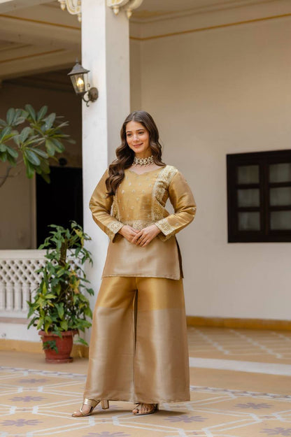 Premium Banarasi Viscose Co‑Ord Set – Heavy Semi‑Beads Embroidery Work