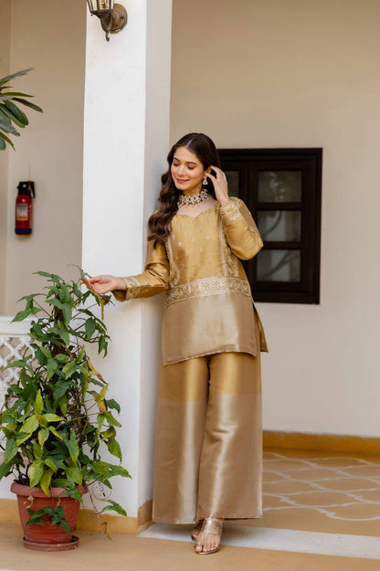 Premium Banarasi Viscose Co‑Ord Set – Heavy Semi‑Beads Embroidery Work