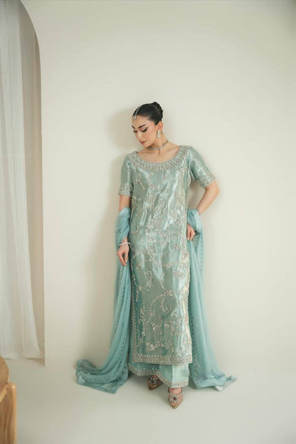 Premium Pure GMY Silk Top, Plazzo & Faux Georgette Dupatta Set