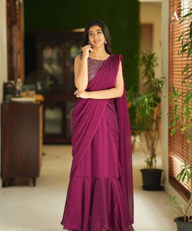 Premium Heavy Rangoli Gown Saree with Bangalore Blouse