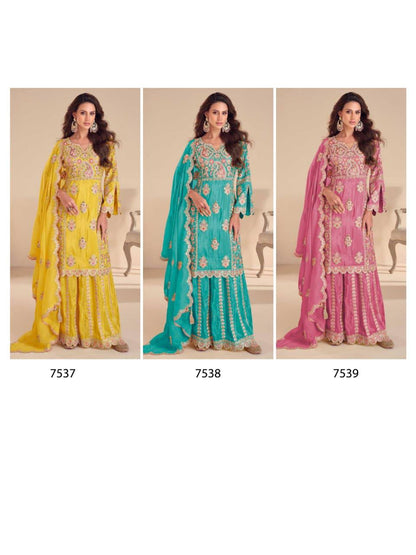 Premium Gulkayra Mariya Real Simar Silk Top, Bottom