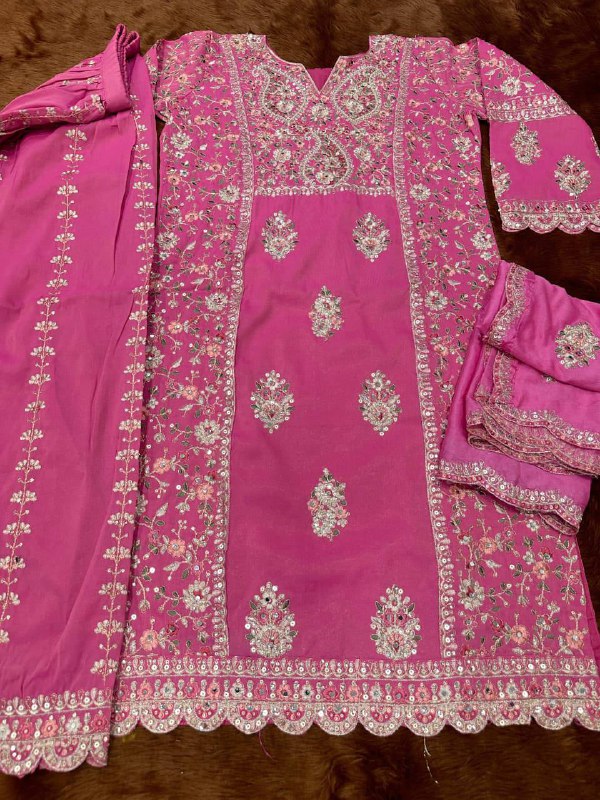 Premium Gulkayra Mariya Real Simar Silk Top, Bottom