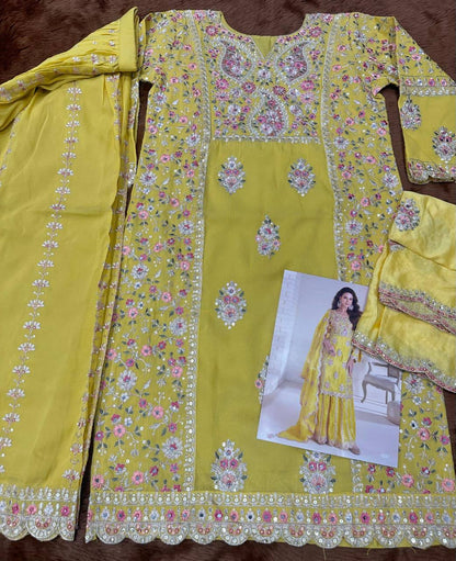 Premium Gulkayra Mariya Real Simar Silk Top, Bottom