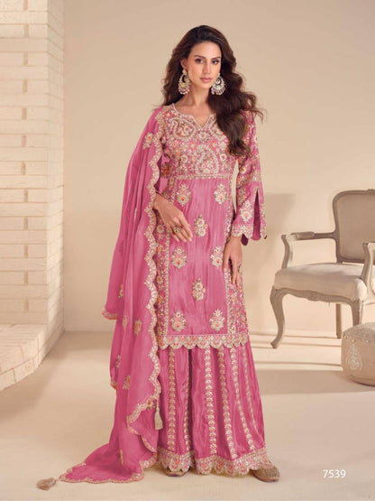Premium Gulkayra Mariya Real Simar Silk Top, Bottom