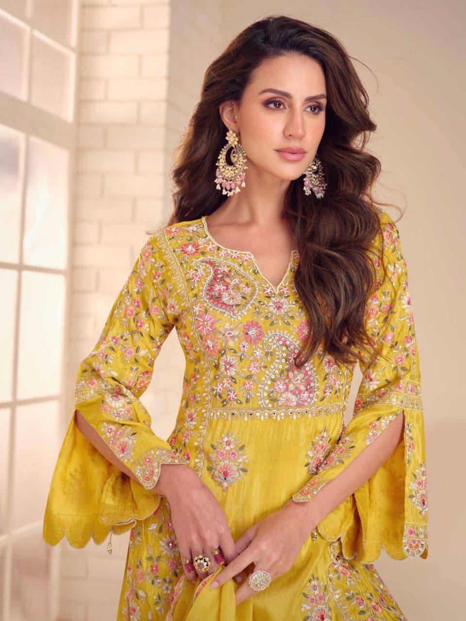 Premium Gulkayra Mariya Real Simar Silk Top, Bottom