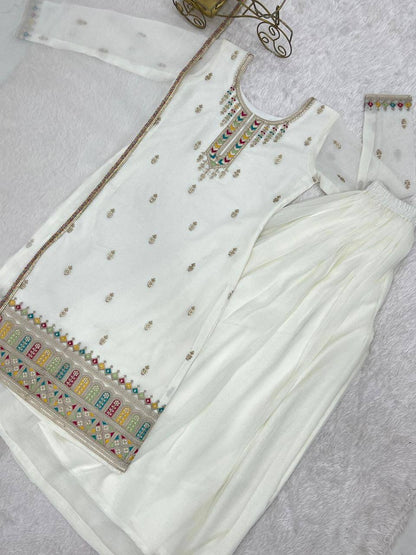 Premium Pure Soft Crunchy Silk Top, Sharara & Dupatta Set