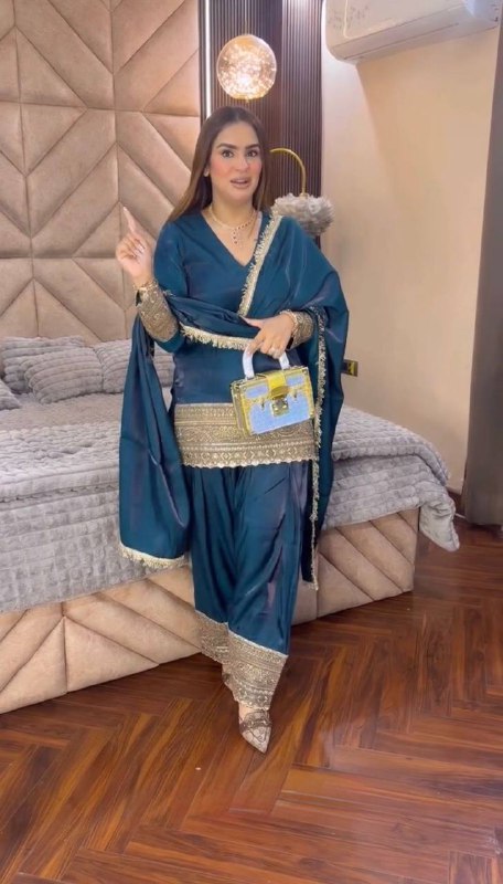 Premium Fendy Silk Top, Farshi Pant & Dupatta Set