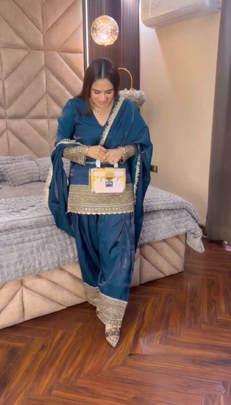 Premium Fendy Silk Top, Farshi Pant & Dupatta Set