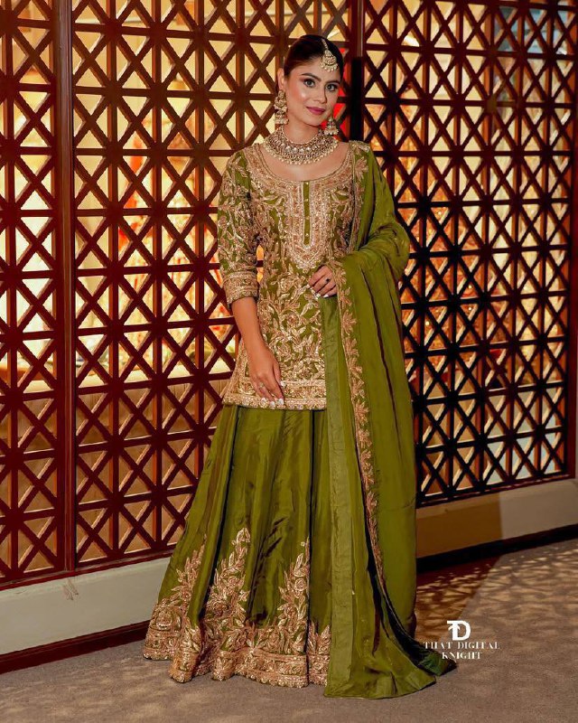 Premium Heavy Chinon Silk Top, Sharara & Dupatta Set – Coding Sequins Embroidery