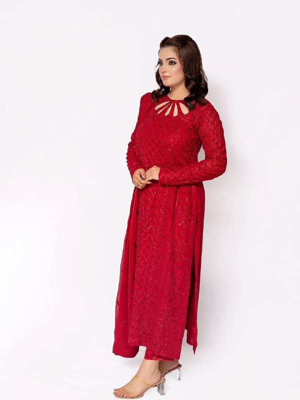 Premium Heavy Fox Georgette Top, Pant & Dupatta Set