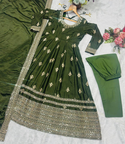 Premium Chinon Silk Eid Special Anarkali Suit Set