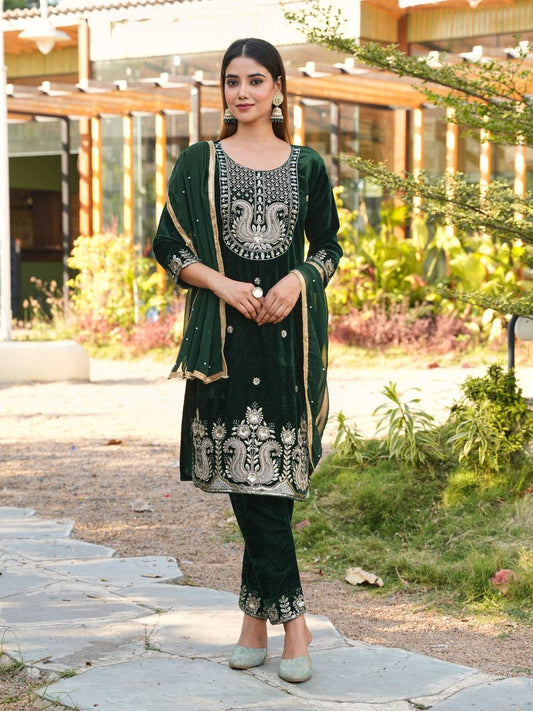 Premium Velvet Top & Bottom with Faux Georgette Dupatta