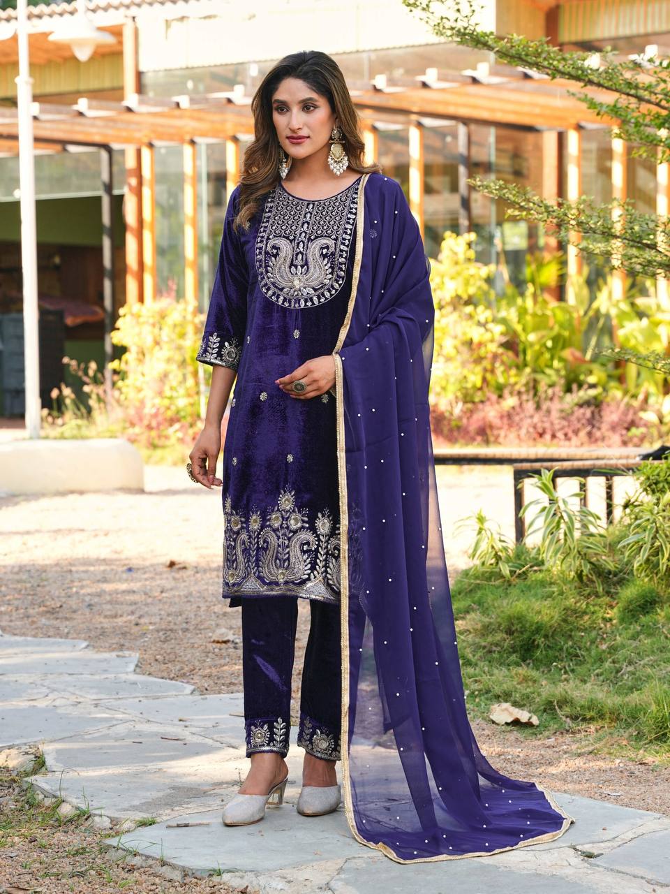 Premium Velvet Top & Bottom with Faux Georgette Dupatta