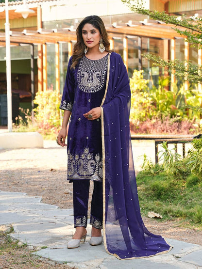 Premium Velvet Top & Bottom with Faux Georgette Dupatta