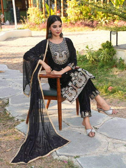 Premium Velvet Top & Bottom with Faux Georgette Dupatta