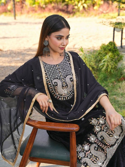 Premium Velvet Top & Bottom with Faux Georgette Dupatta