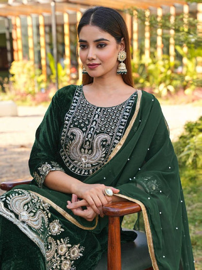 Premium Velvet Top & Bottom with Faux Georgette Dupatta