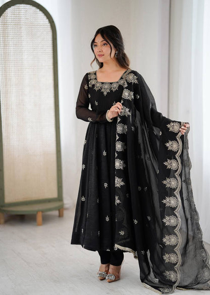 Premium Crunchy Silk Anarkali Suit Set