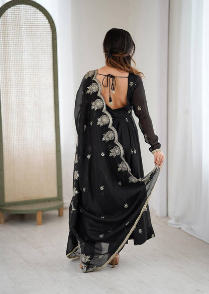 Premium Crunchy Silk Anarkali Suit Set