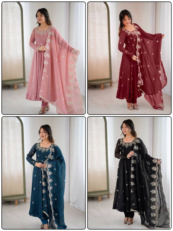 Premium Crunchy Silk Anarkali Suit Set