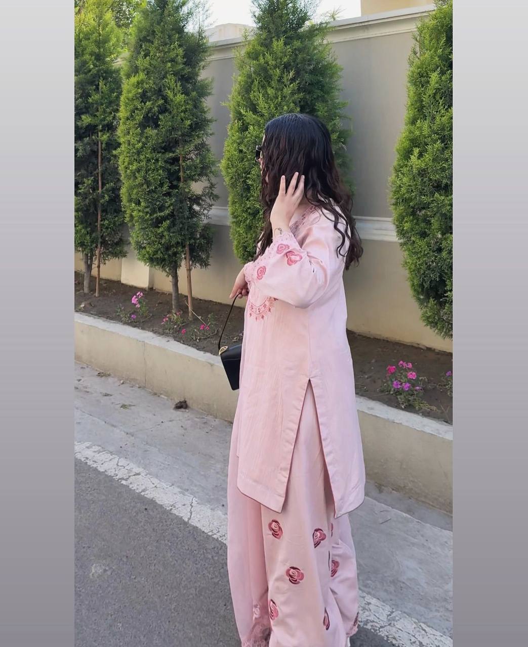 Premium Natural Crepe Top, Farshi Plazzo & Faux Georgette Dupatta