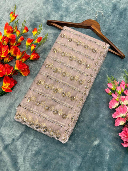 Premium Butterfly Net Saree with Sequins Embroidery