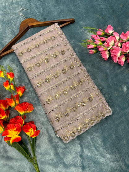 Premium Butterfly Net Saree with Sequins Embroidery