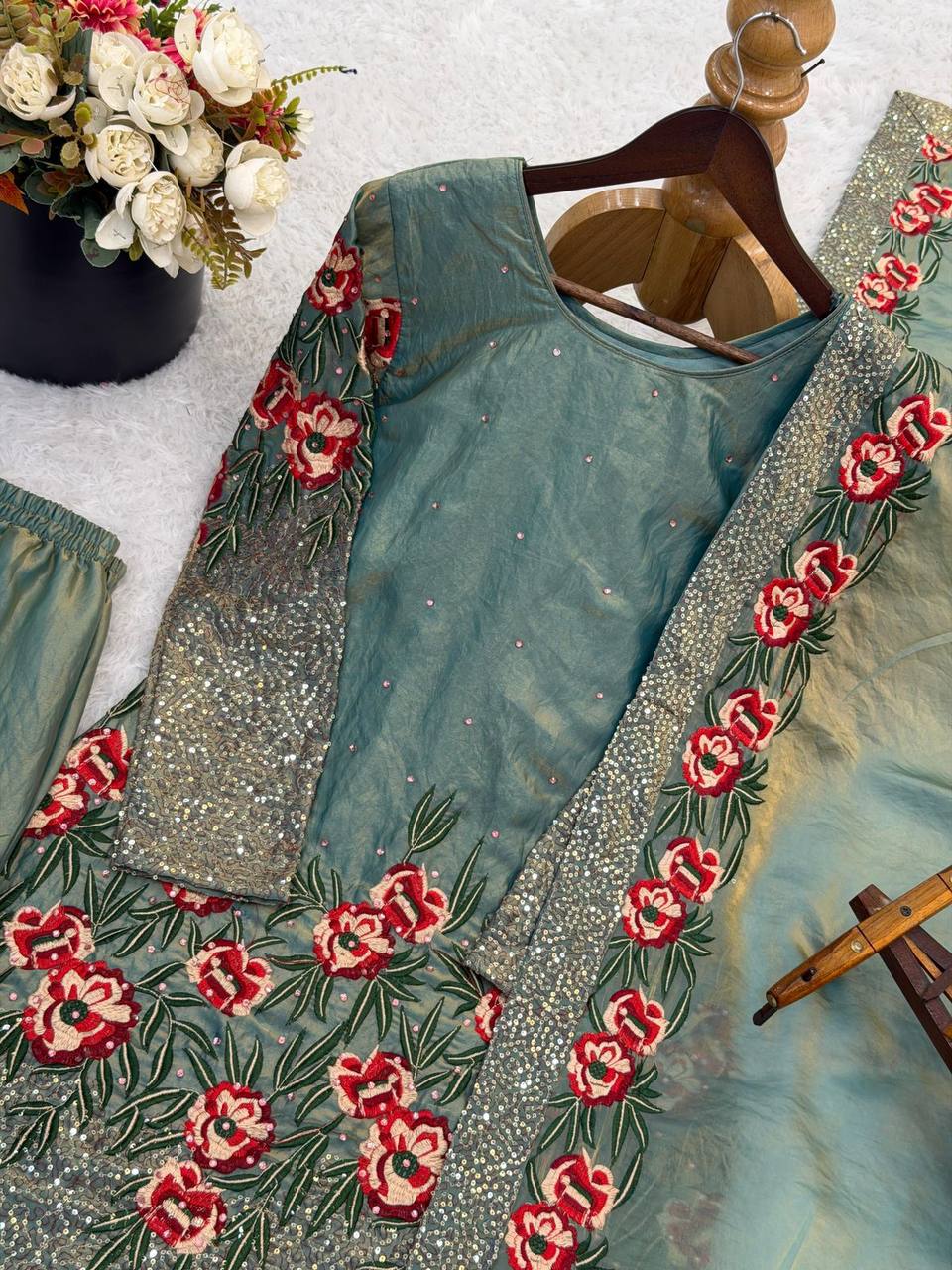 Premium Fendy Silk Eid Collection – Heavy Embroidery Sequins Work