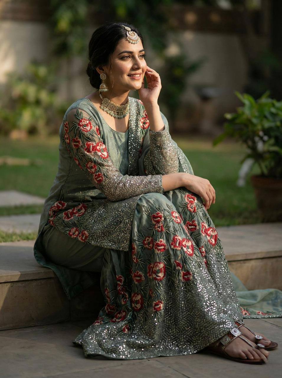 Premium Fendy Silk Eid Collection – Heavy Embroidery Sequins Work
