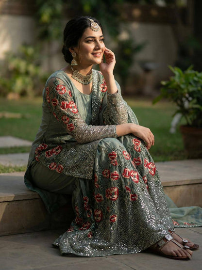 Premium Fendy Silk Eid Collection – Heavy Embroidery Sequins Work