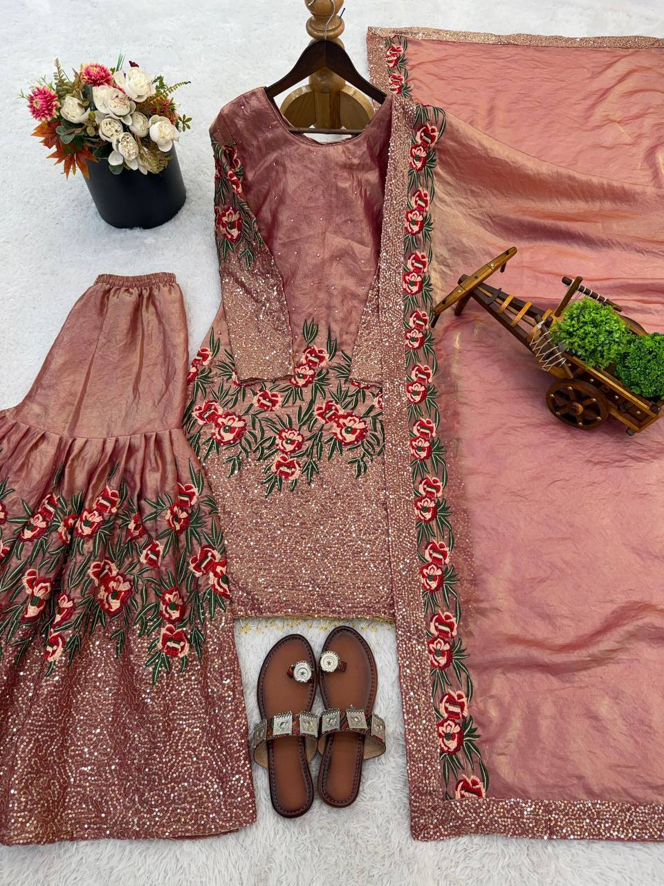 Premium Fendy Silk Eid Collection – Heavy Embroidery Sequins Work