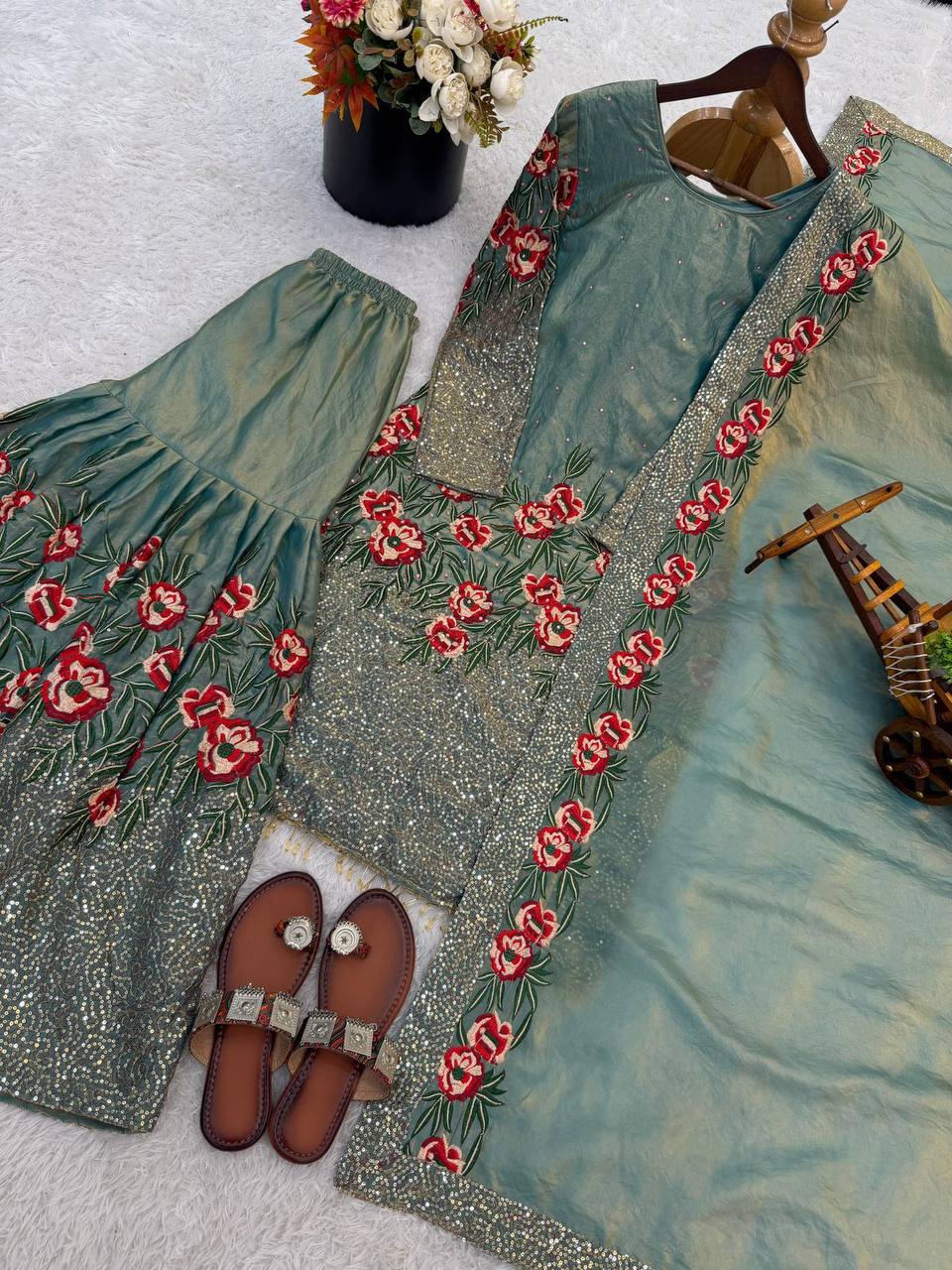 Premium Fendy Silk Eid Collection – Heavy Embroidery Sequins Work