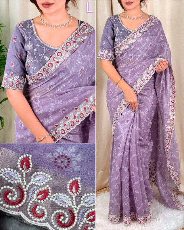 Premium Cotton Satin Saree with Bandhej Print & Mono Banglori Blouse