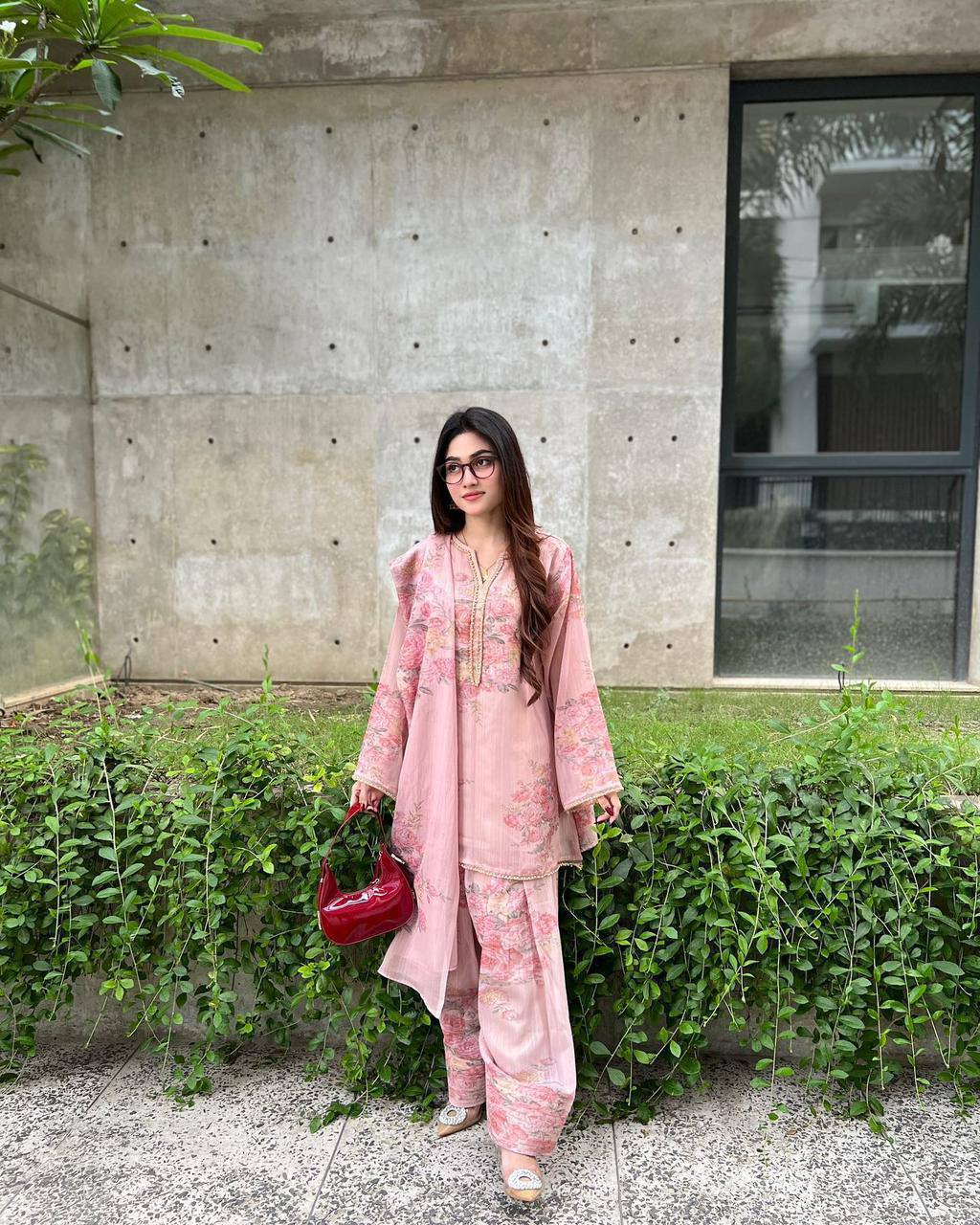 Premium Faux Georgette Top, Farshi Pant & Dupatta