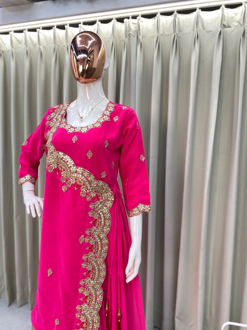 Designer Western Gown | Sequins & Foil Work | Faux Georgette Party Wear Gown