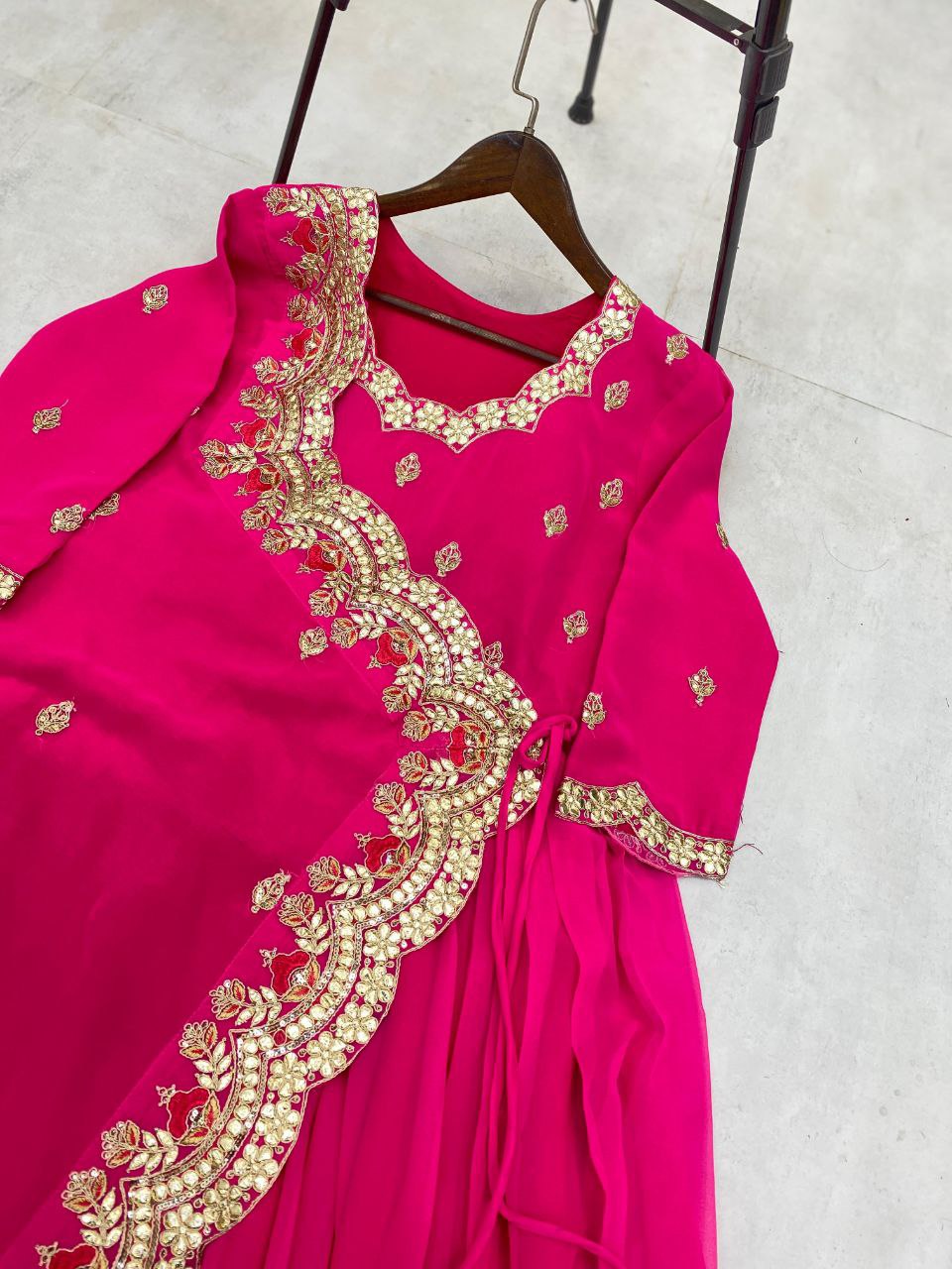 Designer Western Gown | Sequins & Foil Work | Faux Georgette Party Wear Gown