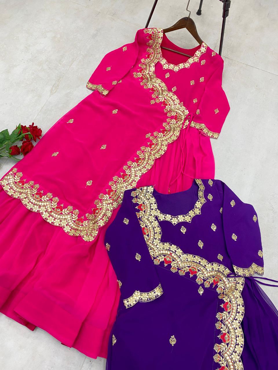 Designer Western Gown | Sequins & Foil Work | Faux Georgette Party Wear Gown