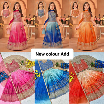 Premium Chinon Silk Lehenga, Blouse & Dupatta – Sequins Embroidery