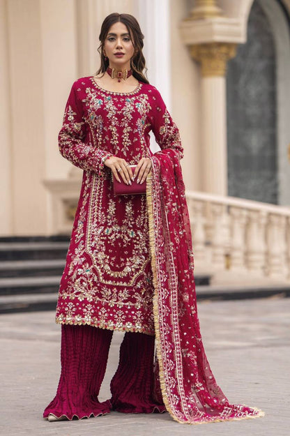 Premium Faux Georgette Party Wear Set – Sequins & Beads Embroidery