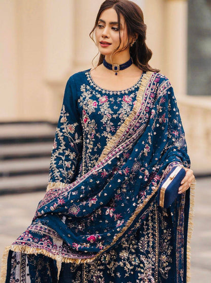 Premium Faux Georgette Party Wear Set – Sequins & Beads Embroidery