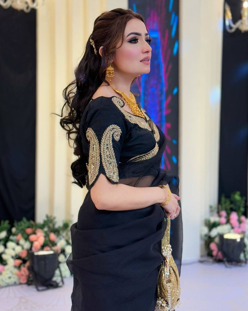 Premium Rangoli Silk Saree with Zari & Sequins Embroidery