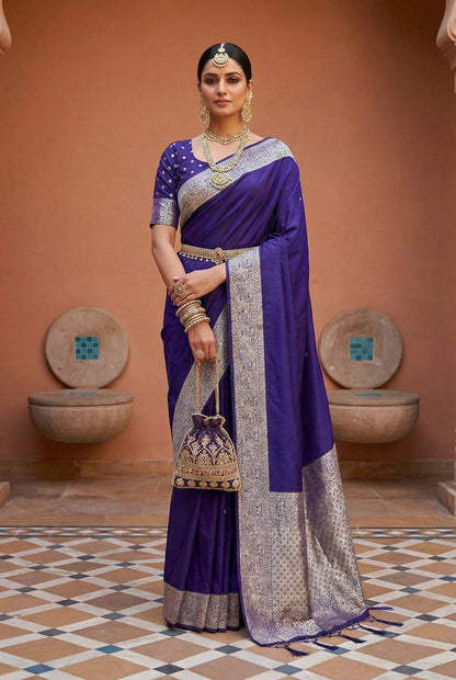 Premium Banarasi Silk Saree – Meenakari Zari Weaving with Tassels